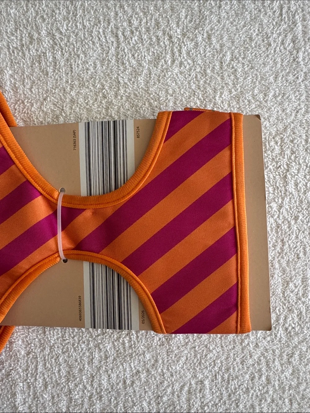 Heart To Tail Orange & Pink Striped Dog Harness - Large